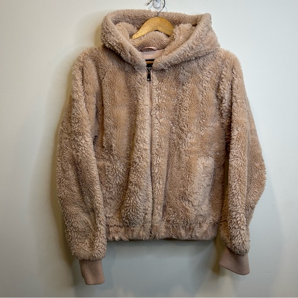 Streetwear Society Jackets & Blazers - Streetwear Society Pink Teddy Sherpa Hoodie Zip Fleece Jacket